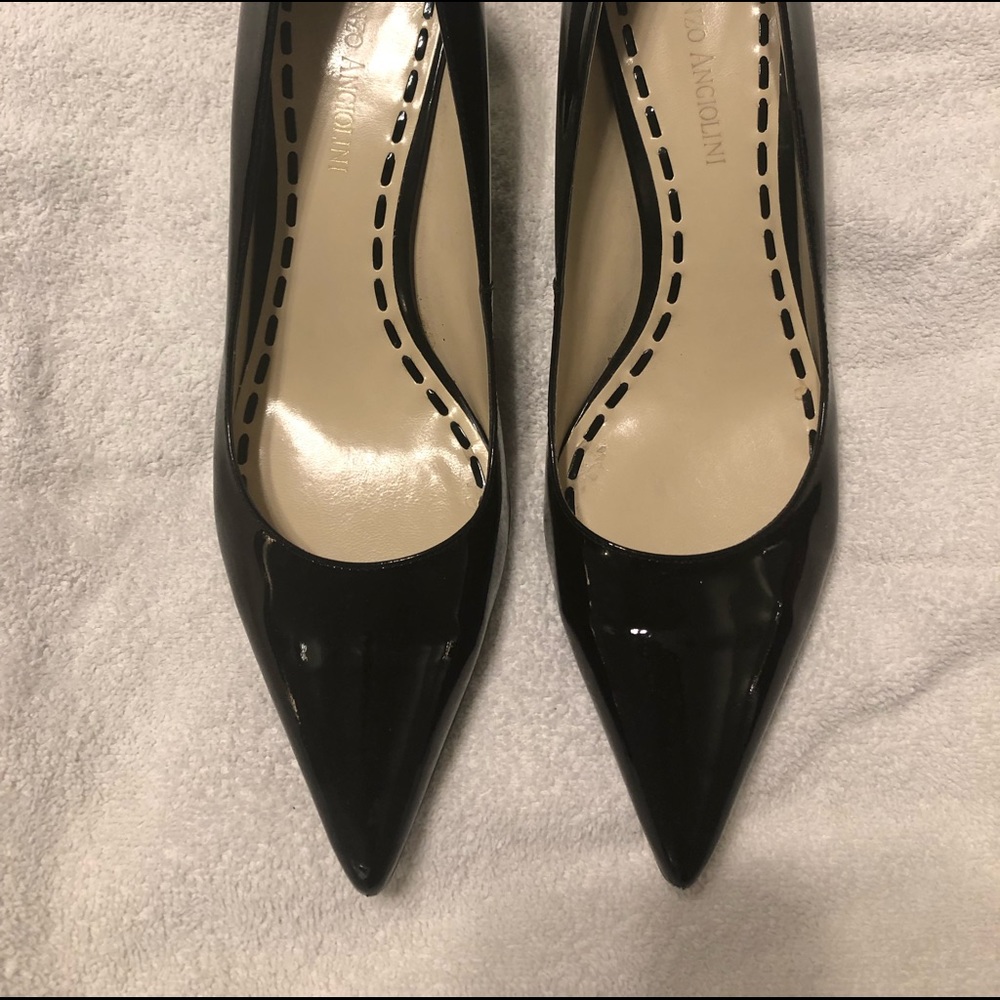 Enzo Angiolini Black Patent Pumps